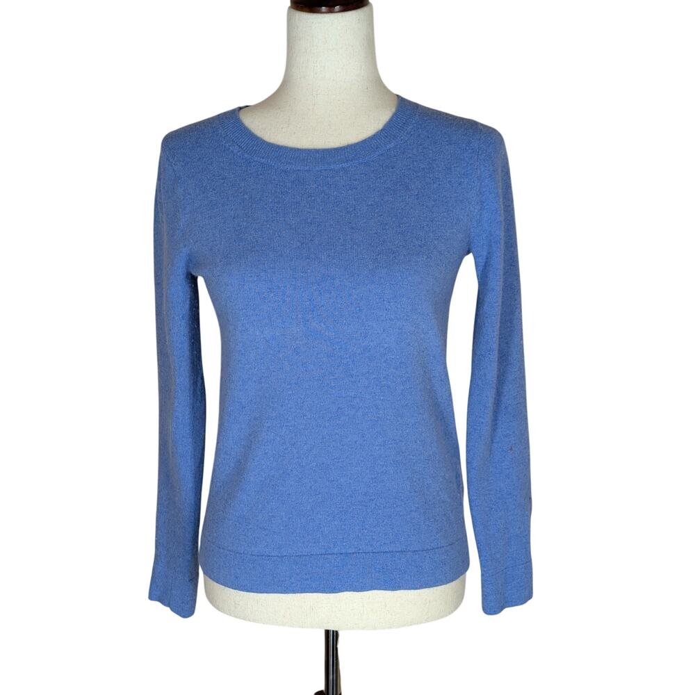 J.CREW Sweater Women XS Sky Blue Teddie Pullover Cotton Merino Wool